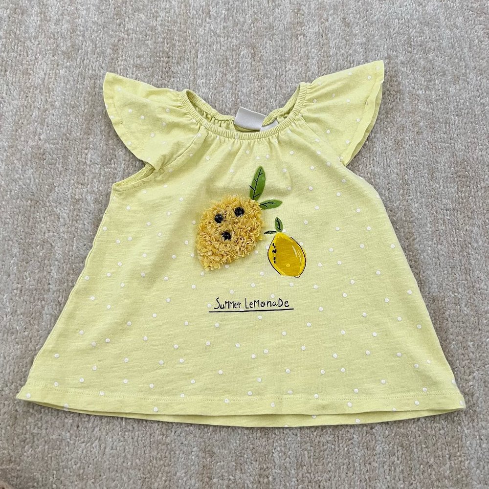 Zara Girls Summer Lemonade Tee Ruffle Tank 3-4y